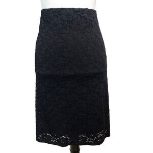 Alfani Woman Skirt Plus size 16W Black Floral Lace Straight Knee Stretch Wedding